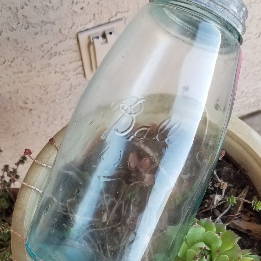 Antique Vintage Ball The Mason aqua Jar large